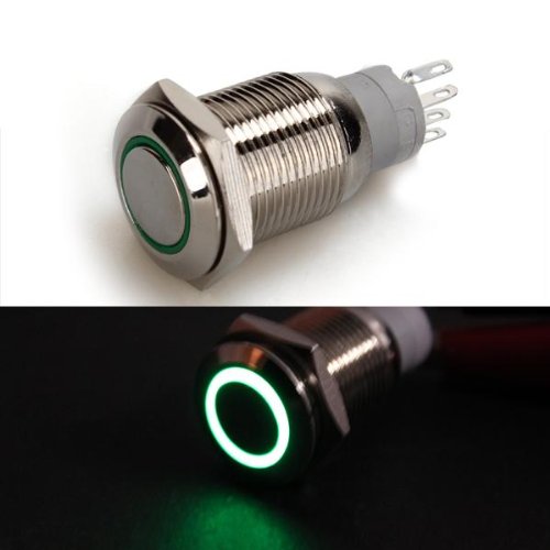 16mm Puissance Rouge LED 12V 3A Bouton Poussoir Voiture Klaxon Momentane Interrupteur A Bascule Commutateur Metal Corne Orateur Horn 92189812